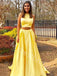 Elegant Sleeveless Two pieces Simple A-line Prom Dresses,PDS0779