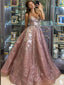 Vintage Sweetheart A-line Tulle Sequin Long Prom Dresses, PDS0240