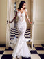 Mermaid V-neck White Lace Wedding Dresses.Cheap Wedding Dresses, WDY0275