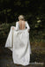 Backless Long Sleeves Ivory Satin Beaded A-line Wedding Dresses, TYP0020