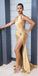 Gold Mismatched Mermaid Long Satin Bridesmaid Dresses, TYP0035