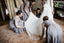 Unique Cap Sleeve Gery Top Beaded A-line Long Cheap Bridesmaid Dresses, BDS0128