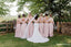Mismatched Charming Simple Pink Chiffon A-line Long Cheap Bridesmaid Dresses, BDS0036