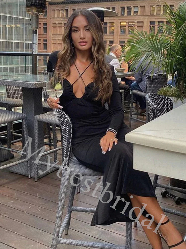 Sexy Long sleeves Simple Sheath Long Prom Dress,PDS1059