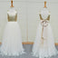 Gold Sequin Top White Tulle Cute Flower Girl Dresses For Wedding Party, FGY0123
