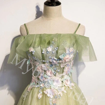 Elegant Off shoulder Sleeveless A-line Long Prom Dress,PDS1072