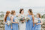 New Arrival ELegant Simple Halter Sleeveless A-line Blue Chiffon Long Cheap Bridesmaid Dresses, TYP0105