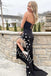 Elegant Strapless Sleeveless Side slit Sheath Long Prom Dress,PDS1075