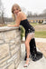 Elegant Strapless Sleeveless Side slit Sheath Long Prom Dress,PDS1075