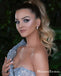 Newest Charming Sparkly One-Shoulder Sleeveless Beaded Side Slit Long Cheap Prom Dresses, PDS0019