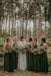Mismatched Simple Green Jersey Long Cheap Bridesmaid Dresses, BDS0119
