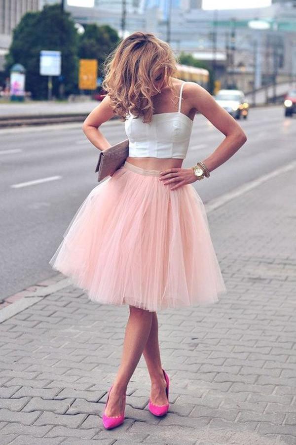 Two Pieces Spaghetti Straps Cheap Homecoming Dresses 2018,BDY0224