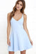V Neck Light Blue Cheap 2018 Homecoming Dresses Under 100, BDY0217