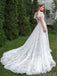 Simple V-neck A-line Sexy White Wedding Dresses,WDS0119