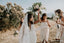 Simple Strapless Side Slit A-line Long Cheap Bridesmaid Dresses, BDS0087