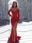 Elegant Sweetheart Off shoulder Sise slit Mermaid Prom Dresses,PDS0721