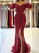 Elegant Sweetheart Off shoulder Side slit Mermaid Prom Dresses,PDS0615