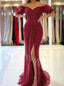 Elegant Sweetheart Off shoulder Side slit Mermaid Prom Dresses,PDS0615