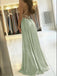 Elegant Halter Sleeveless Side slit A-line Prom Dresses,PDS0622