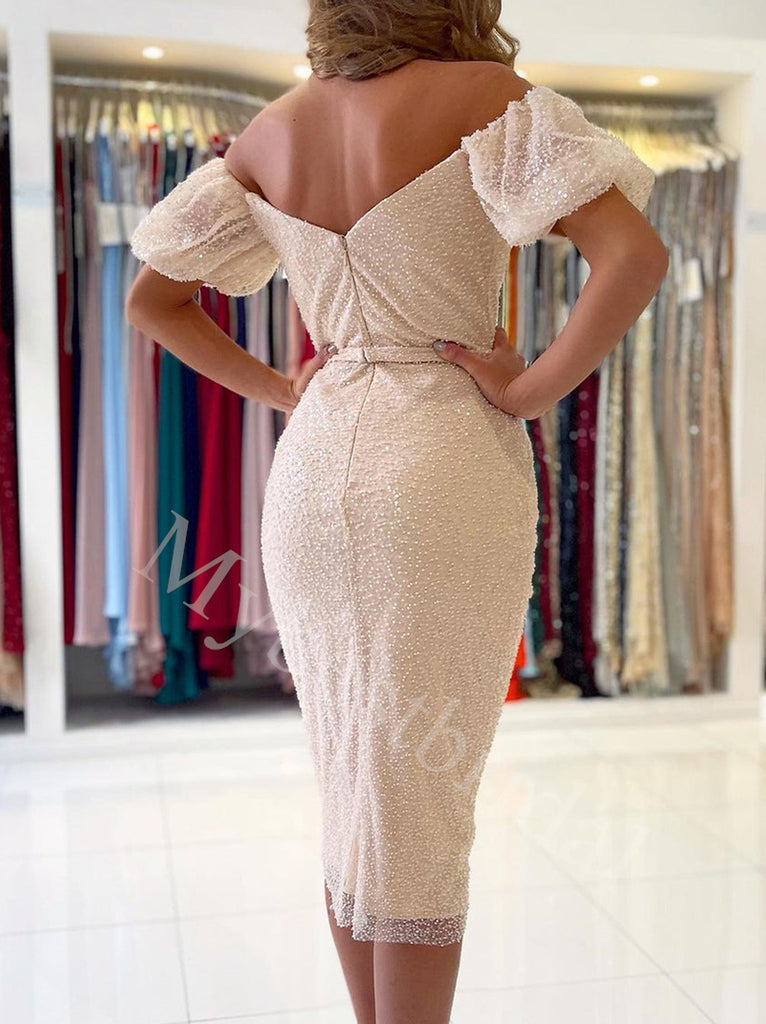 Elegant Sweetheart Off shoulder Sheath Prom Dresses,PDS0613