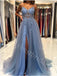 Sexy V-neck Spaghetti straps Side slit A-line Long Prom Dresses,PDS0647