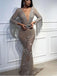 Sexy Deep V-neck Long sleeves  Mermaid Prom Dresses,PDS0610