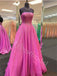 Elegant Strapless Sleeveless A-line Long Prom Dresses,PDS0652