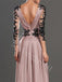 Elegant V-neck Long sleeves A-line Prom Dresses,PDS0680