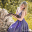 Purple Spaghetti Strap Charming Sparkly Satin A-line Long Cheap Formal Evening Prom Dresses, TYP0122