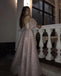 Sparkly A-Line Pink Sequins Sweetheart Long Cheap Sparkle EveningParty Prom Dresses with Sleeves, PDS0049