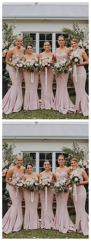 Spaghetti Straps Mermaid Simple Long Cheap Bridesmaid Dresses Online, WGY0306