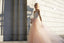 A-line Straps Tulle Pink Long Prom Dress ,Cheap Prom Dresses,PDY0403