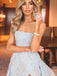 Sexy Strapless Sleeveless Side slit A-line Prom Dresses,PDS1021
