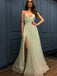 Simple V-Neck Tulle Side Slit Prom Dress Bridal Dress,Party Dresses,PDY0322
