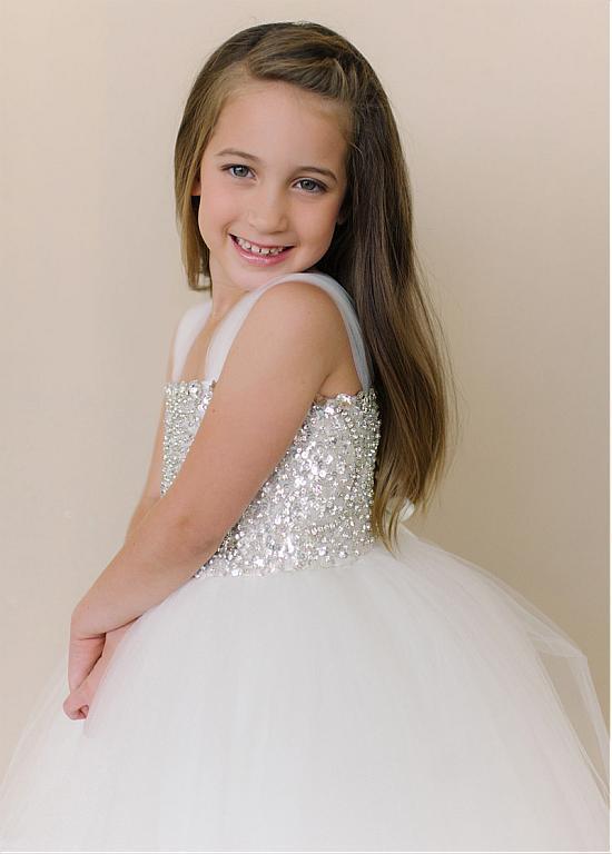 Shinning Spaghetti Straps Rhinestone and Sequin Flower Girl Dresses,Cheap Flower Girl Dresses,FGY0187