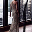Gegorus One Shoulder Long Sleeves Sparkly Heavy Beading Mermaid Long Cheap Formal Prom Dresses, TYP0139