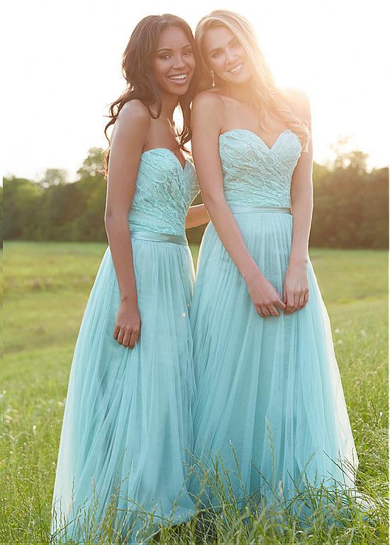 Sweetheart Lace & Tulle Green A-line Bridesmaid Dresses With Belt ,WGY0196