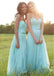 Sweetheart Lace & Tulle Green A-line Bridesmaid Dresses With Belt ,WGY0196