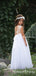 Charming Round Neck Cap Sleeve Tulle Long A-line Cheap Flower Girl Dresses, FGS0014