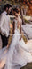 Cap Sleeve Illusion V-neck Lace Appliqued Tulle A-line Long Cheap Wedding Dresses, WDS0041