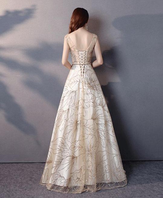 Loverly Tulle V Neck  Long Evening Gowns,Prom Dresses,Party Dresses,PDY0345