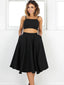 Simple Two Pieces Black Short Homecoming Dresses 2018, BDY0316