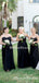 Sweetheart Black Tulle A-line Long Cheap Bridesmaid Dresses, BDS0089