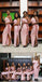 Pink One Shoulder Sleeveless Side Slit Long Bridesmaid Dresses With Ruched, TYP0006