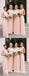 Blush Pink Cap Sleeves Scoop Neck A Line Chiffon Bridesmaid Dresses, TYP0010