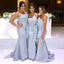 Sweetheart Charming Elegant Light Blue Mermaid Long Cheap Bridesmaid Dresses, BDS0047