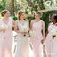 Mismatched Charming Simple Pink Chiffon A-line Long Cheap Bridesmaid Dresses, BDS0033