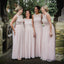 Newest Scoop Pink Tulle Long Cheap Bridesmaid Dresses, BDS0123
