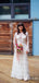 Unique Round Neck Long Sleeve Long Cheap Lace Wedding Dresses, TYP0011
