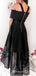 Straps Black Satin Asymmetrical Homecoming Dresses With Pockets, TYP0054